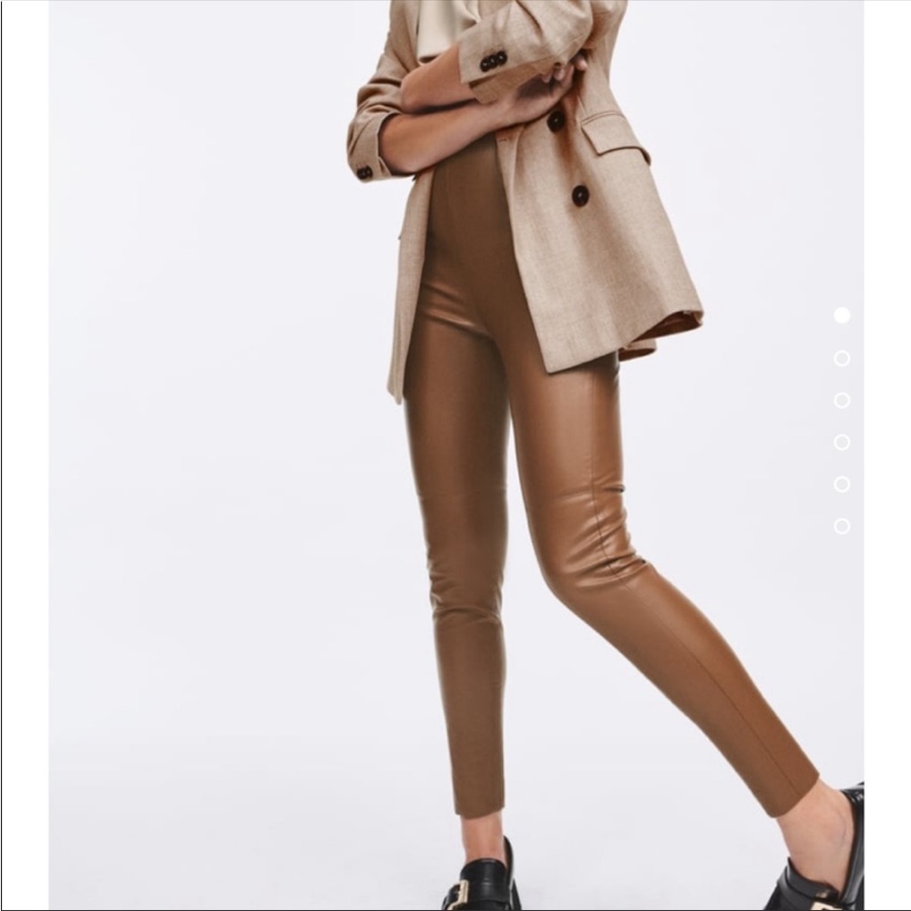 Zara High Waist Leather Pants